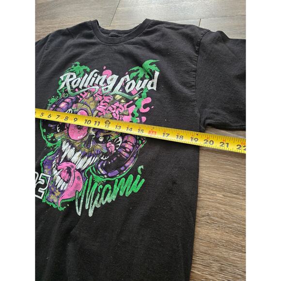 Rolling Loud Miami 2022 Graphic T-Shirt x Vans Black Tee Size M Music Fest Y2K - Picture 8 of 8
